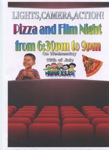 Pizza and film night poster